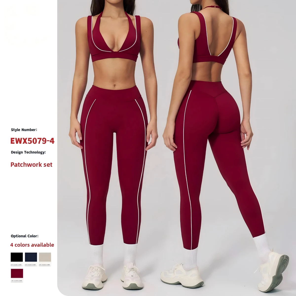 Naked Yoga Suit Women's Breathable Striped Fitness Suit White Line-hitting Three-dimensional Slim Running