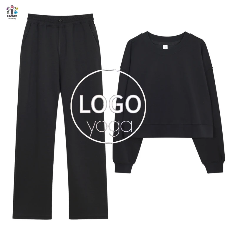2025 New Style Yoga Wear for Women Short Round Neck Hoodie High Elasticity Loose Sportswear Yoga Fitness Long-sleeved Yoga Top