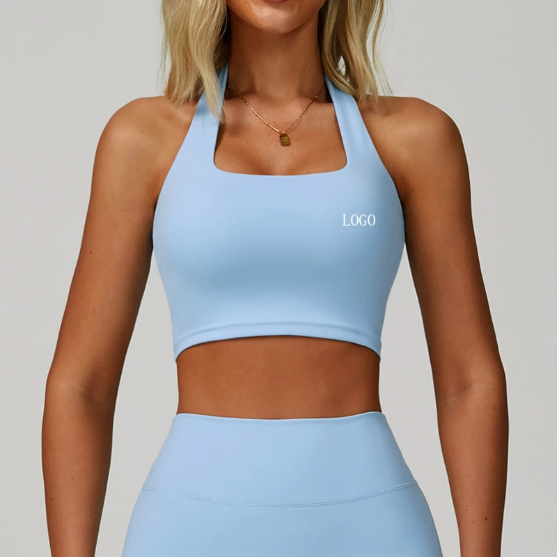 New Style Women's Solid Halter Neck Backless Lightweight Tight Quick Dry Breathable Sports Yoga Tank Top