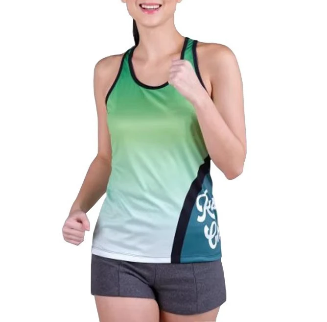Wholesale Women's Long Casual Summer Sports Tank Top Quick-Drying Breathable Knitted Yoga Vest Training Custom Sublimation Front