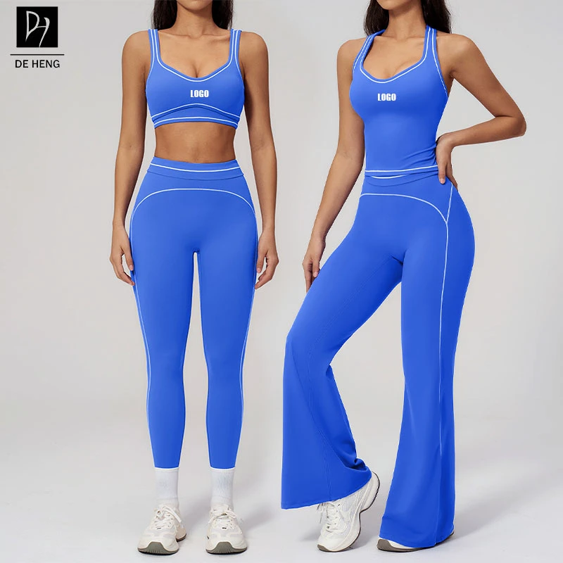 5 Pieces Custom Logo Plaid Color Heart Print Active Wear Shorts Women's Workout Pilates Yoga Sportswear Set