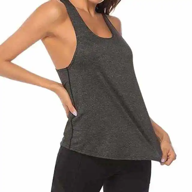 Wholesale Womens Cross Backless Workout Top Women Racerback Tank Tops Open Back Running Tank Tops Muscle Tank Yoga Shirt