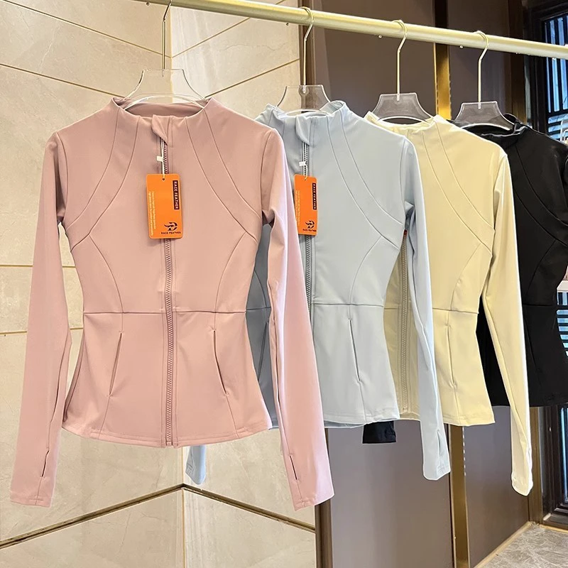 S-XL Yoga Fitness Jacket Slim Fit Quick Drying Sports Tops Running Women's Wear Women's Casual Long-Sleeve Yoga Sports Jacket