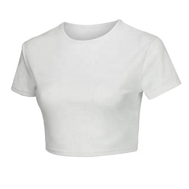 Wholesale Polyester Short-Sleeve Crew Neck Slim-Fit T-Shirts Women's XS-XXL Fitness Training Jogging T-Shirt Top Short tshirt