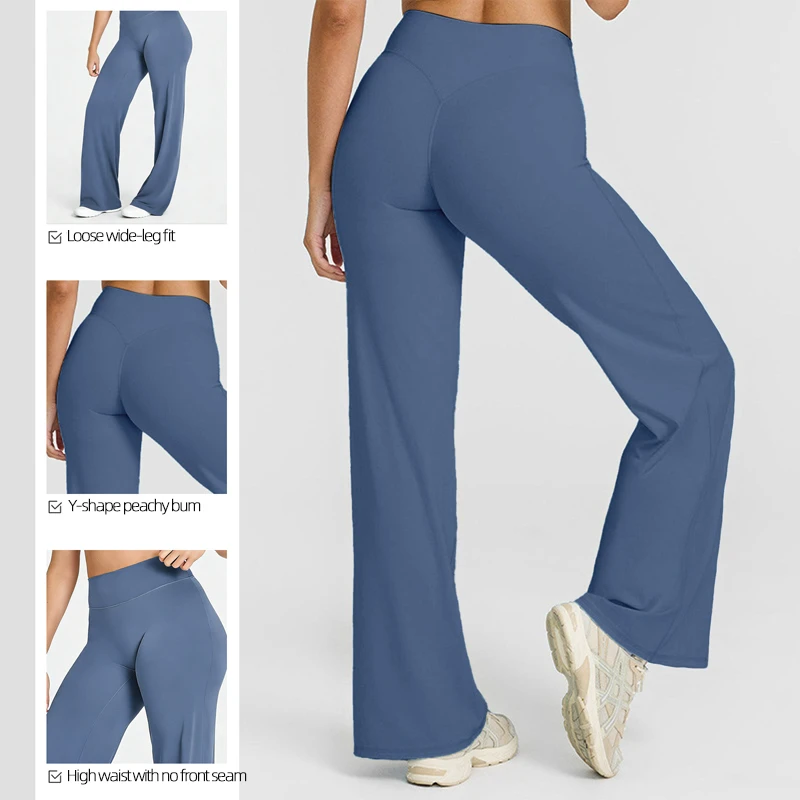 Customizable Summer Lightweight Yoga Pants High-Waisted Straight-Leg Loose-Fit SlimmingActivewear for Plus Size Women's Leggings