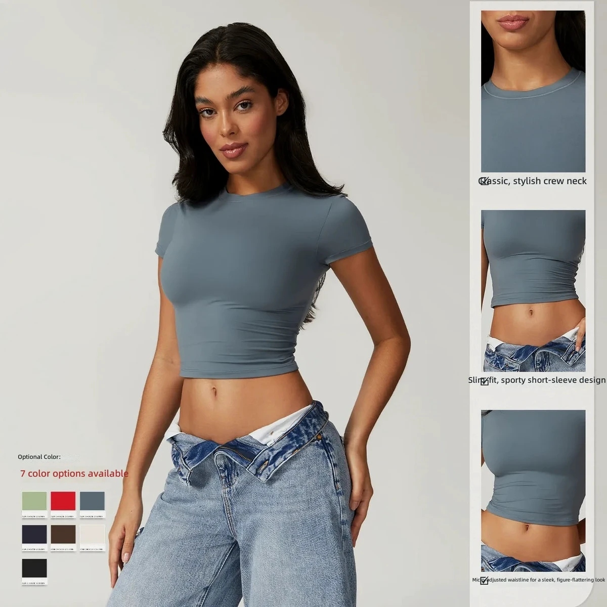 Women Quick Dry Workout Top Slim Fit Short Sleeve Gym T Shirt Breathable Yoga Running Pilates Activewear Fitness Tee
