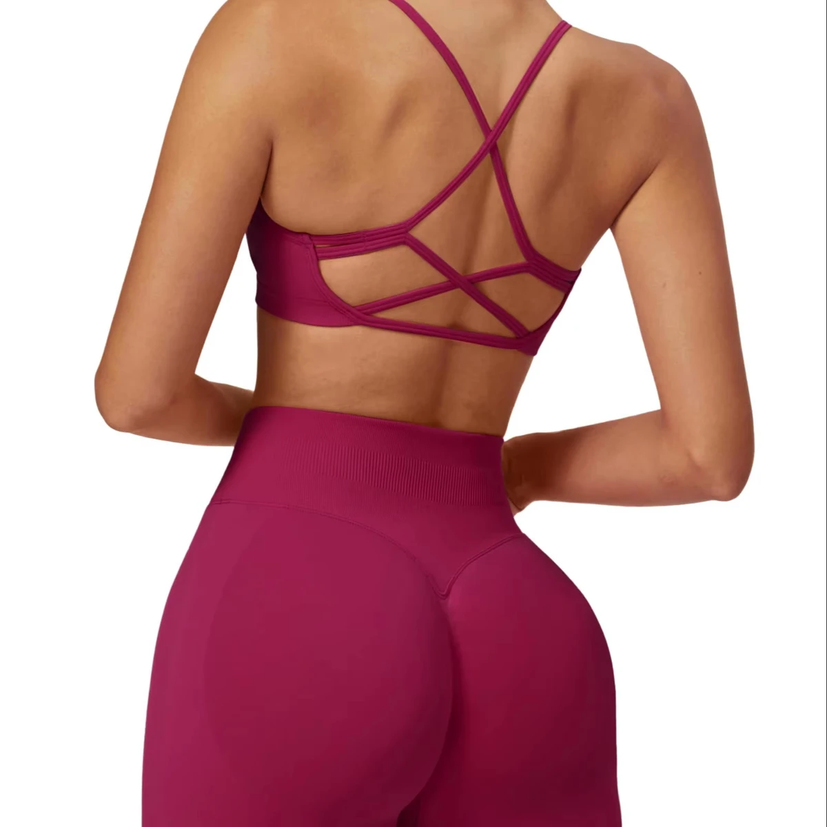 High Quality Women's Sports Bra Set OEM Serviced Stylish Comfortable Backless Crop Bra Seamless Yoga Sexy Plus Size for Girls