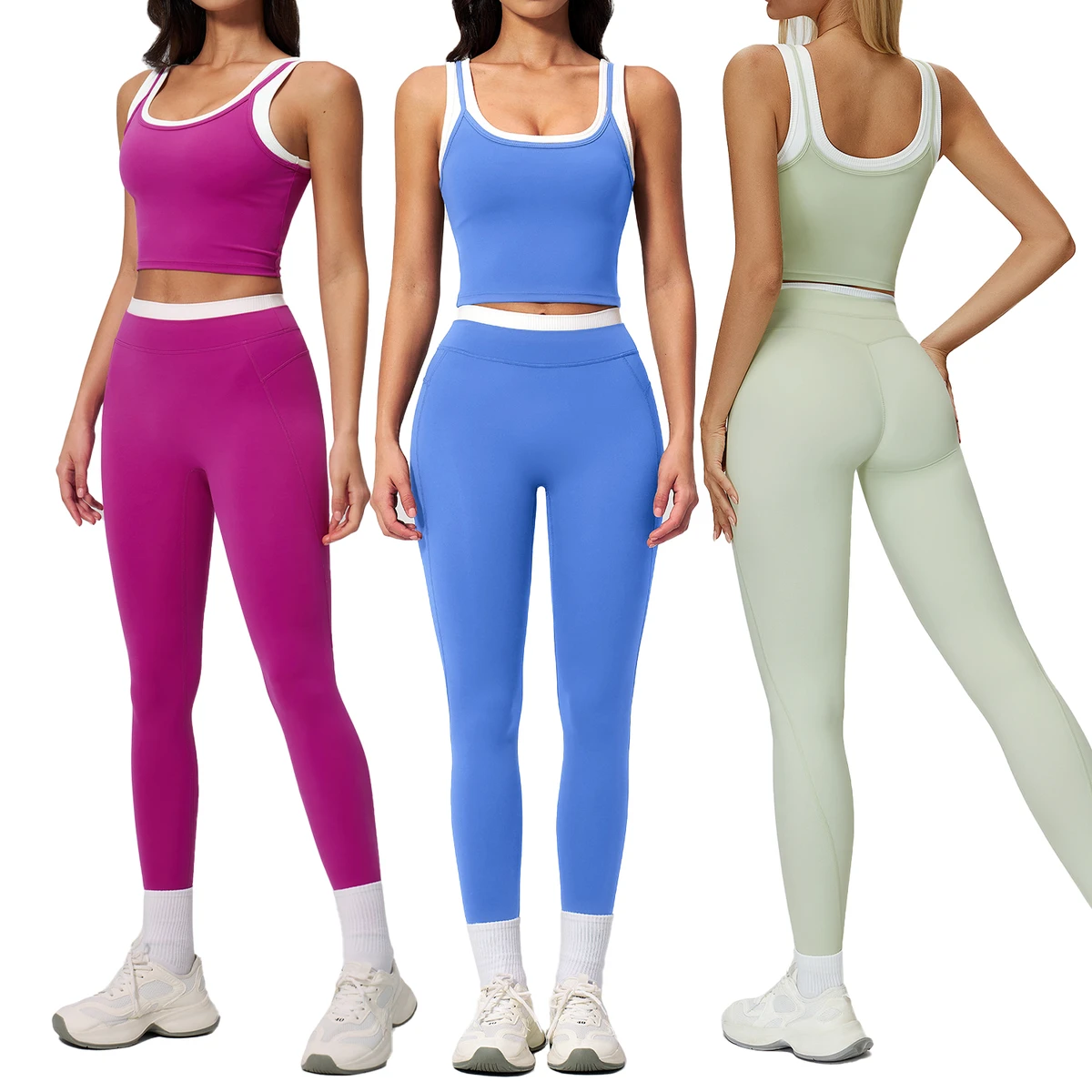 Customised Logo Ladies' Summer European-Style Comfortable Yoga Set Premium-Quality Tight-Fitting Quick-Dry Sports Outdoor Outfit