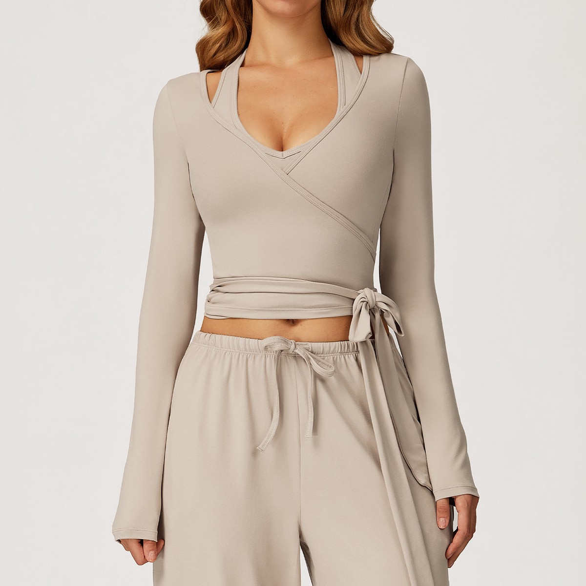 Brushed Autumn Anti-Bacterial Yoga Top Long Sleeve One-Piece Zipper Closure Outdoor Women Gym & Fitness Activewear