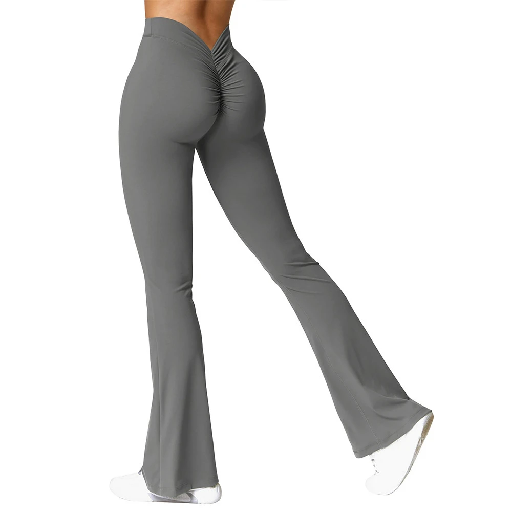 Custom Wholesale Women's Mid Waist Thick Yoga Leggings Tummy Control Solid Casual Cotton Bamboo Anti-Bacterial Breathable Gym