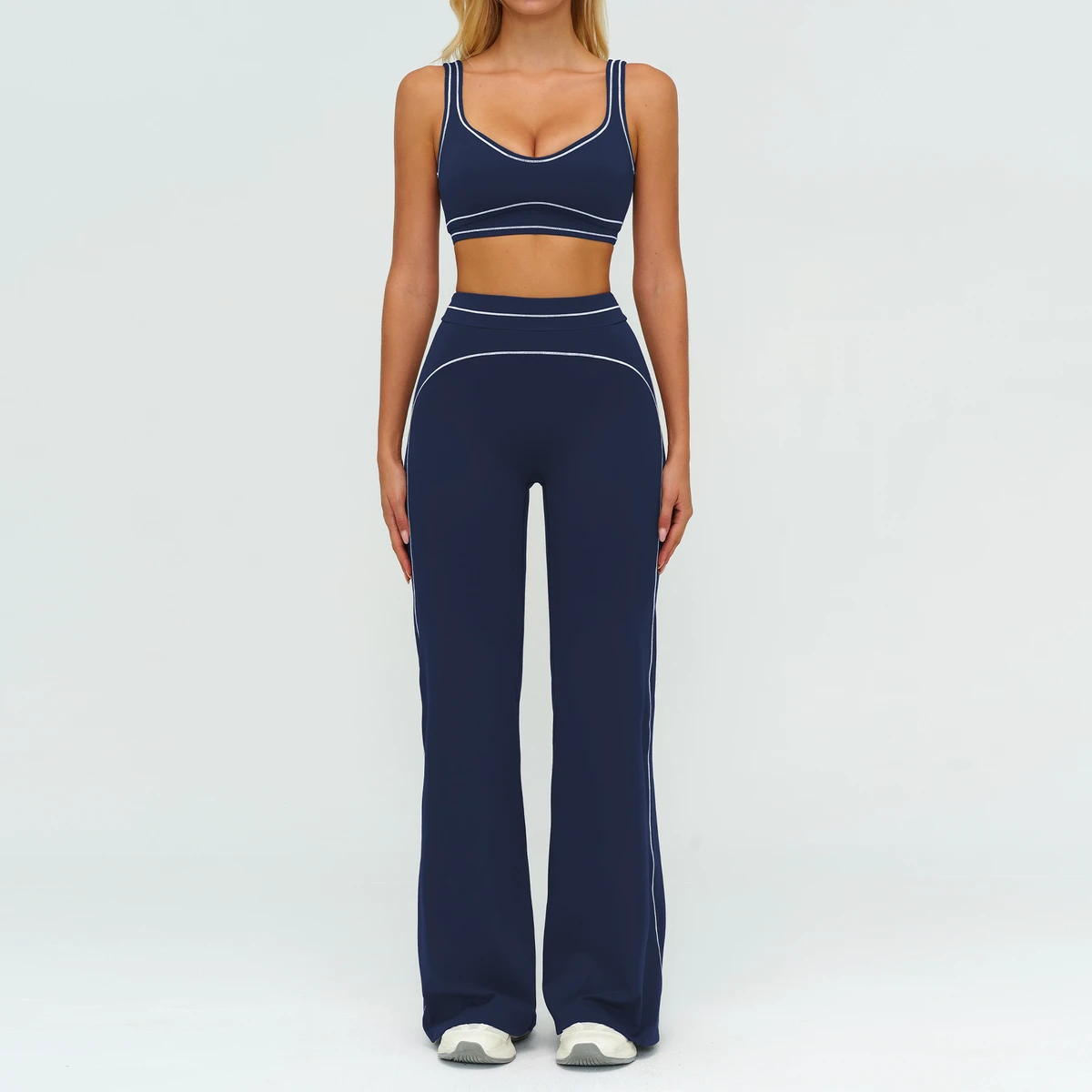 Women's Sportswear Outdoor Tight Sports Suits Gym Set Fitness Set Brushed Double-Strap Bra Yoga Sets for Women