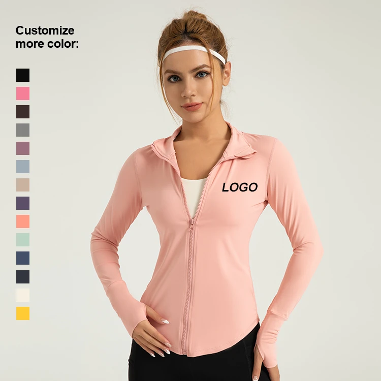 New Women Training Top Zipper Quick-drying Breathable Outwork Sports Plus Size Wear Long Sleeve Jacket Yoga Fitness Top