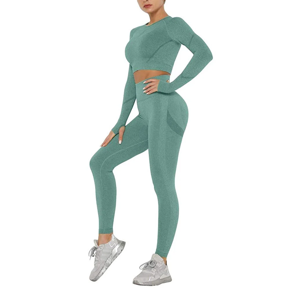 2021 High Quality Wholesale Women Yoga Suit Active Wear Workout Gym Custom 2 Piece Sports Bra and Leggings Yoga Sets
