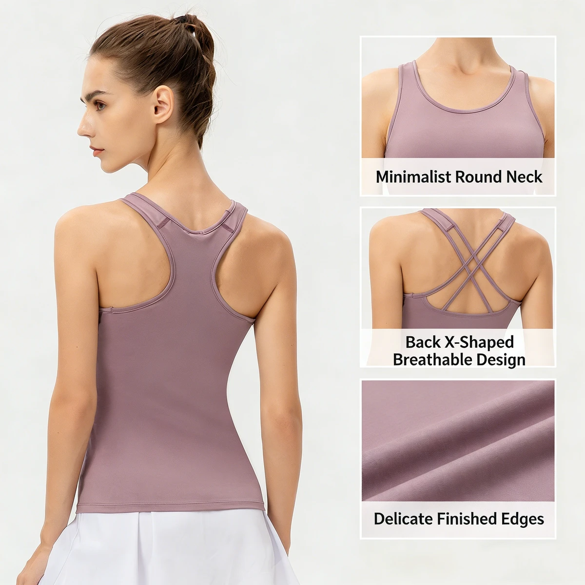 Women's Sports Tank Top for Intense Training Yoga Running Fitness-Breathable Lightweight Compression Quick-Dry Four-Way Stretch