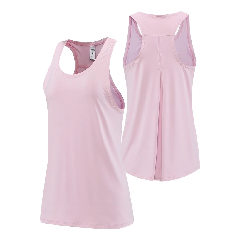 Women's Slim-Fit Sleeveless Yoga Vest Sports Tank Top for Fitness Running Rope Skipping Breathable and Sweat-Absorbent