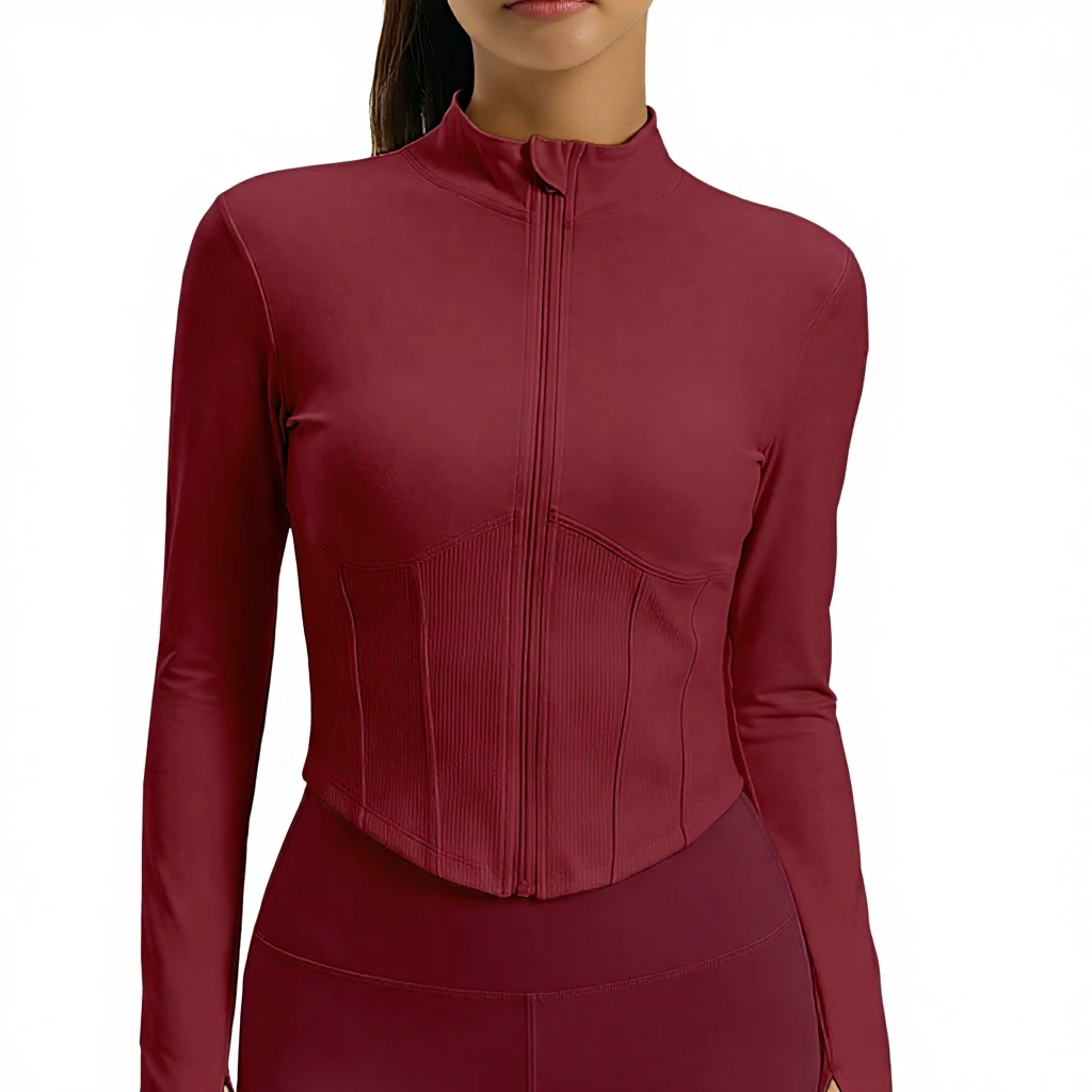 Women's Fall/Winter Breathable Spandex/Polyester Stand Collar Long Sleeve Yoga Pilates Fitness Shirt274