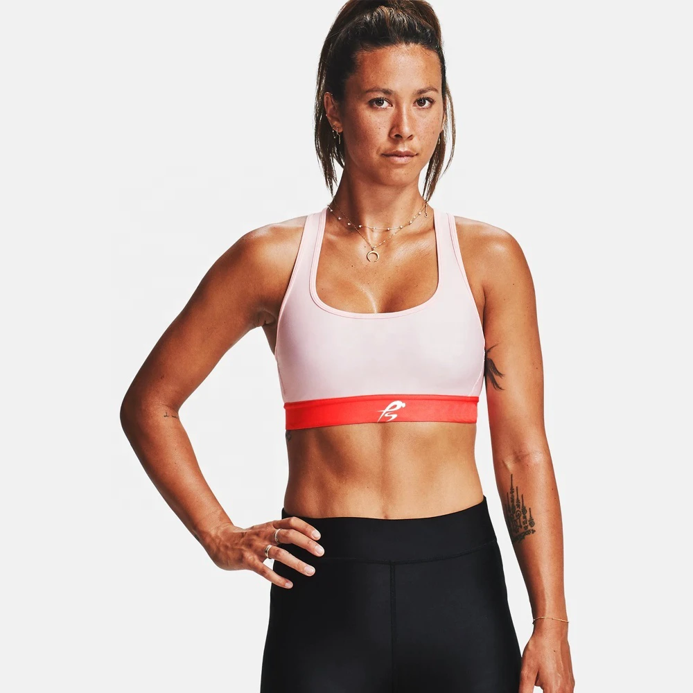 Women's Solid Color 100% Nylon Fitness Sports Bra Back Cross Shape Design High for Workout Running Wear Gym Yoga Deep V-Neck