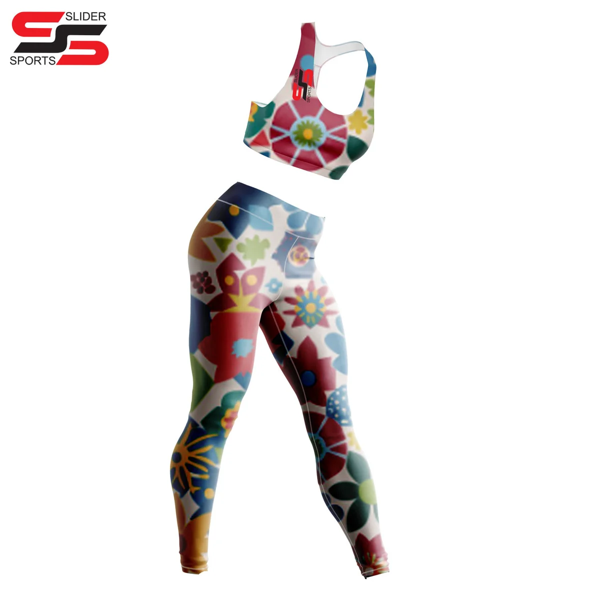 Women Sports Bra High Waist Fitness Pants Yoga Wear Suit Knitted Running Gear Hip Lift Breathable Elastic Solid Plus Size Front