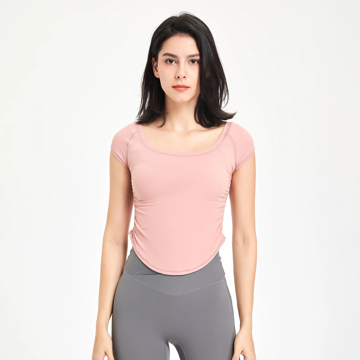 Fitness Women's Tight for Quick-drying Short-sleeved Sports T-shirt for Running Yoga Summer
