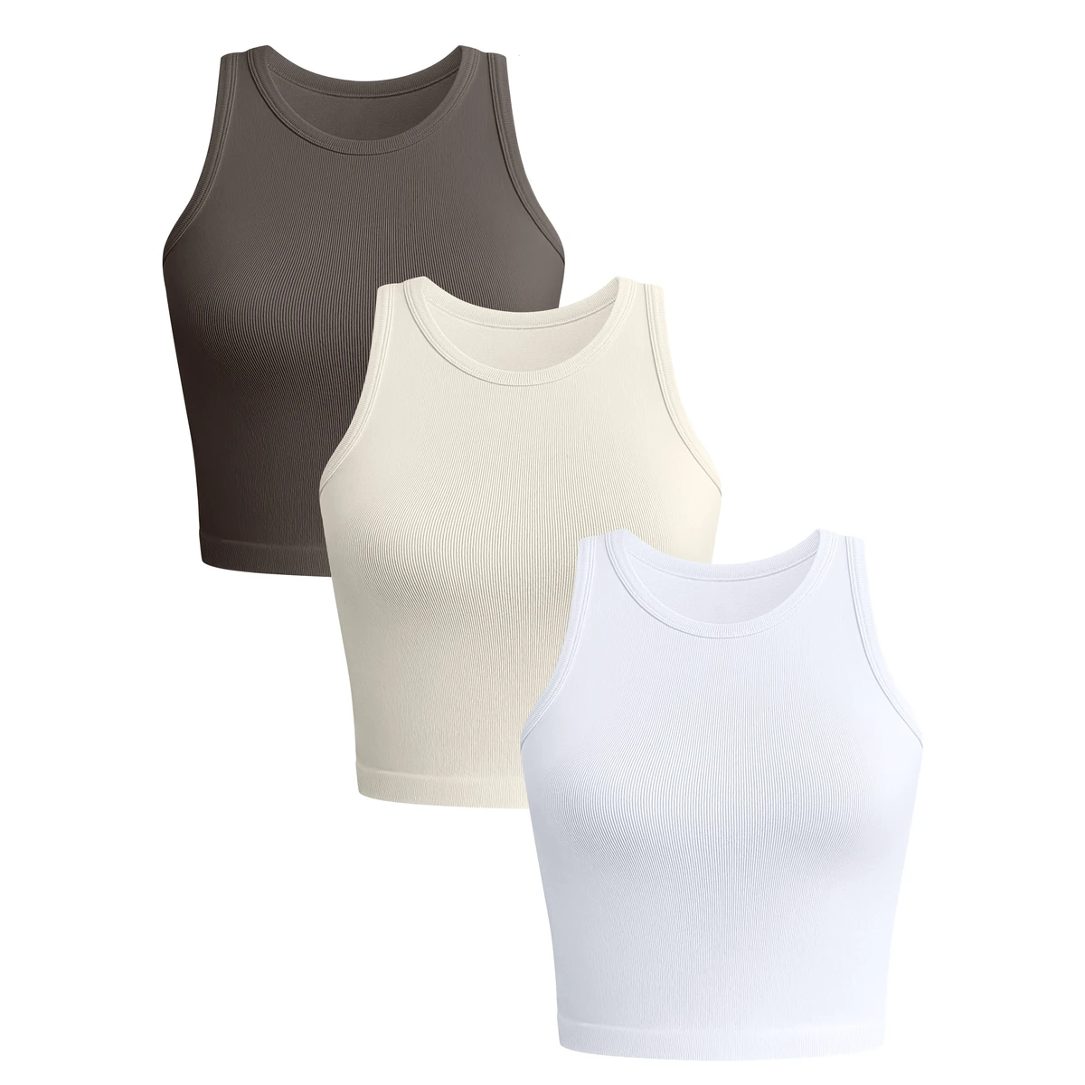 Custom Simple Round Neck Yoga Wear Woman Seamless Gym Clothing Sexy Active Wear Crop Top