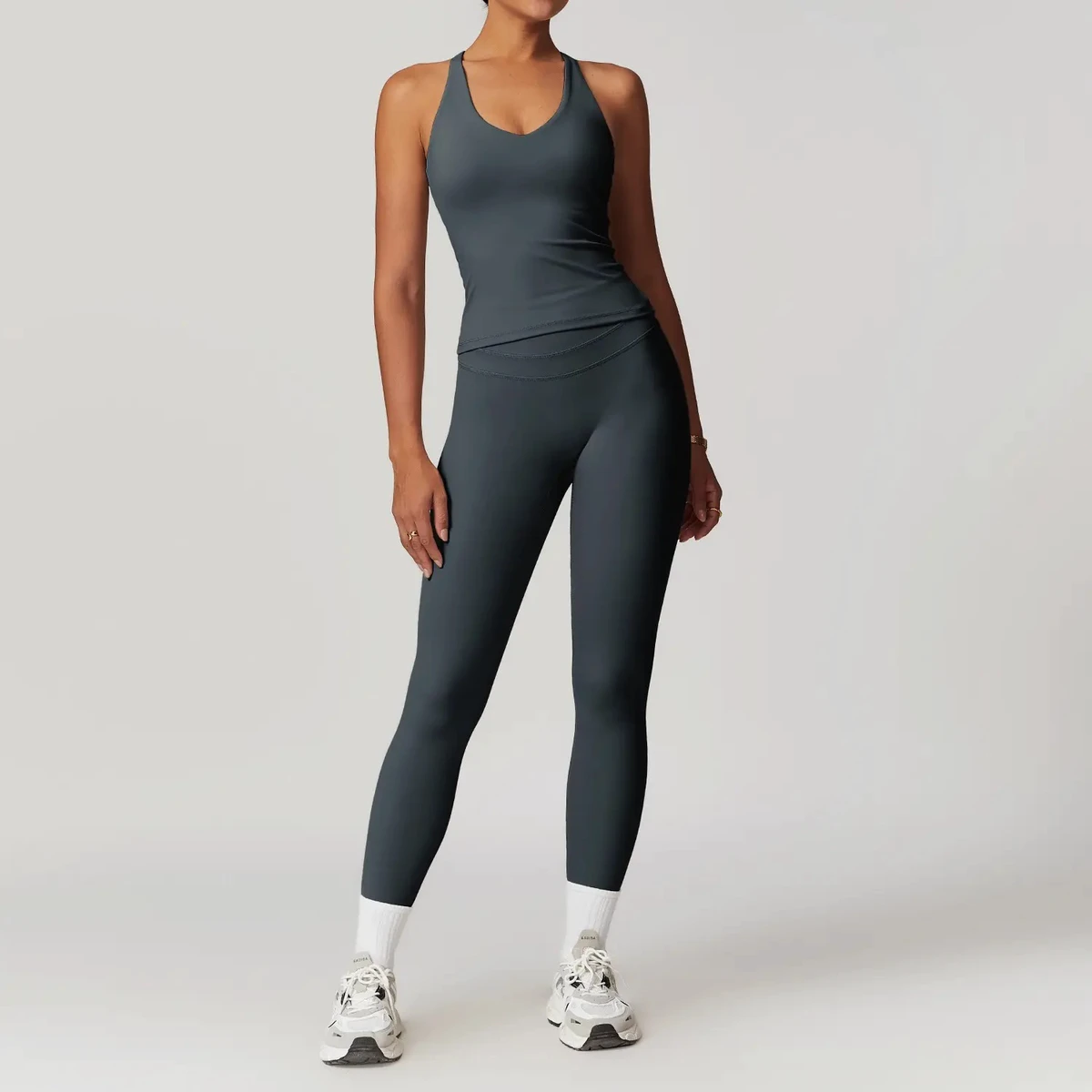 Premium Yoga Set High Waist Fitness Training Outfit Breathable Stretchable Gym Activewear