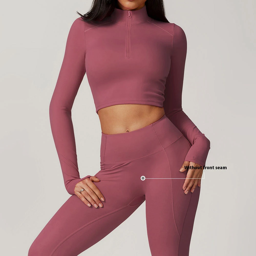 Custom Lightweight 2 Piece Activewear Gym Fitness High Waist Long Sleeves Yoga Wear Women Yoga Clothing Set