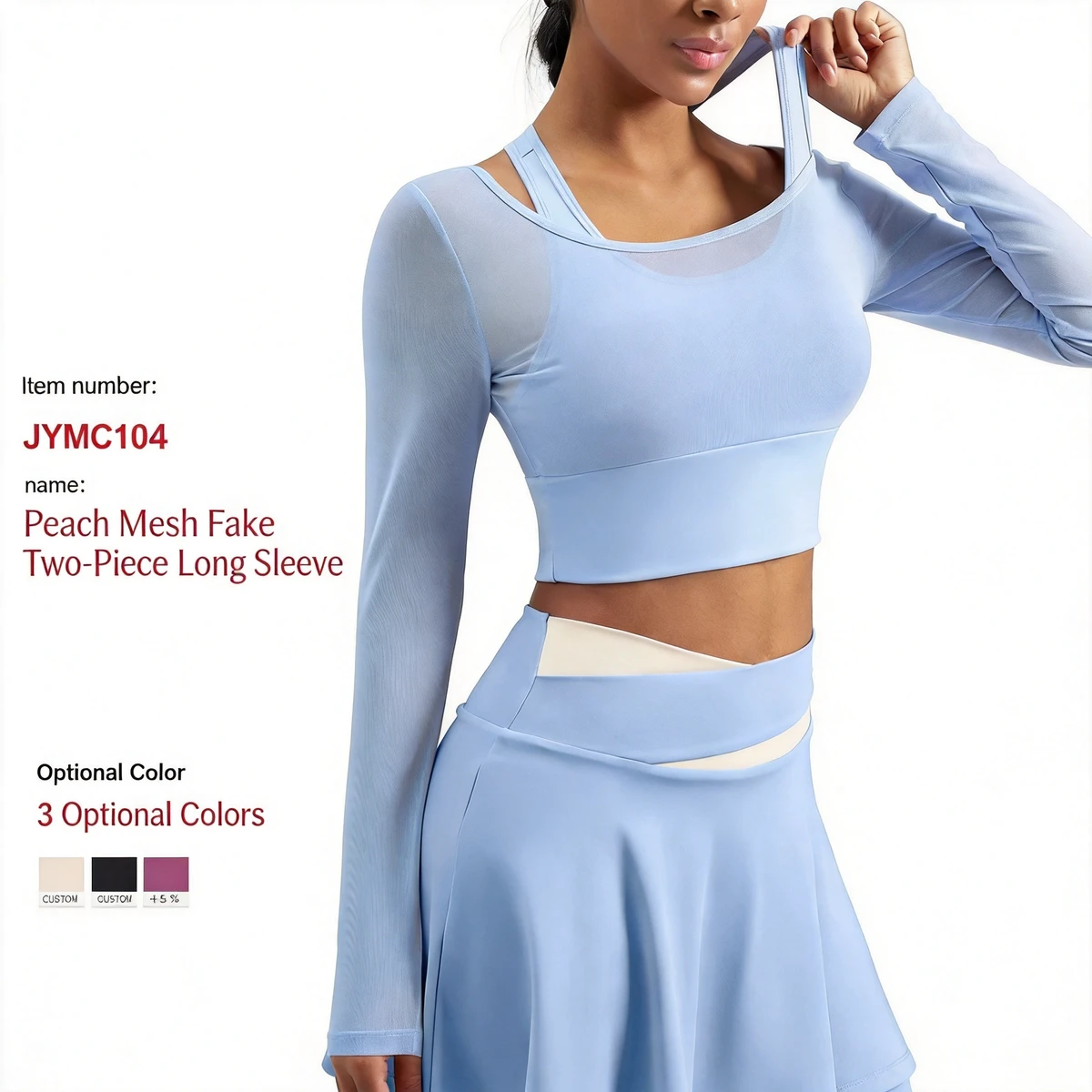 Custom Spandex/Polyester Breathable Quick Dry Mesh Slim Fit Long Sleeve Women Yoga Top with Built-in Bra for Gym Fitness Workout