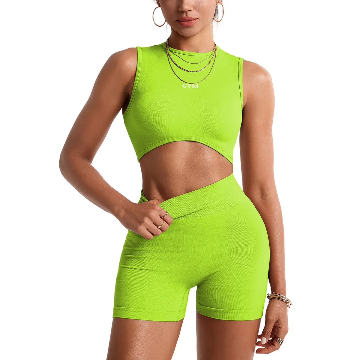 Yoga Set New Design Tightening Outer Wear Running Sports Fitness Set Summer Quick-drying Comfortable Sportswear 2-piece Set