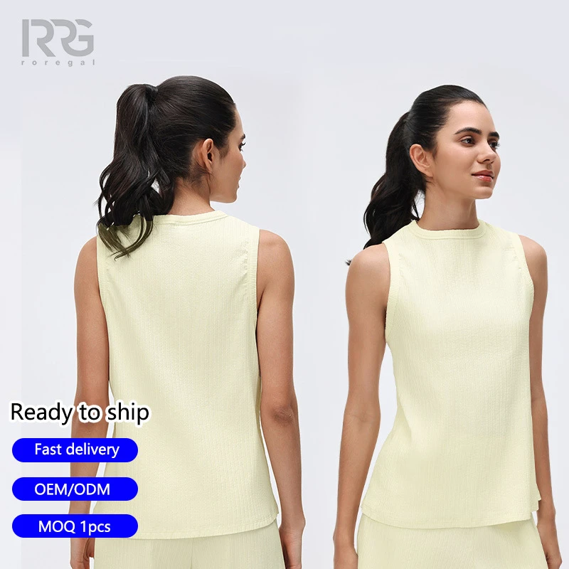 Roregal Summer Yoga Wear Women Sports High-Stretch Quick-Dry Sports Tank Outdoor Fitness Sleeveless Tops