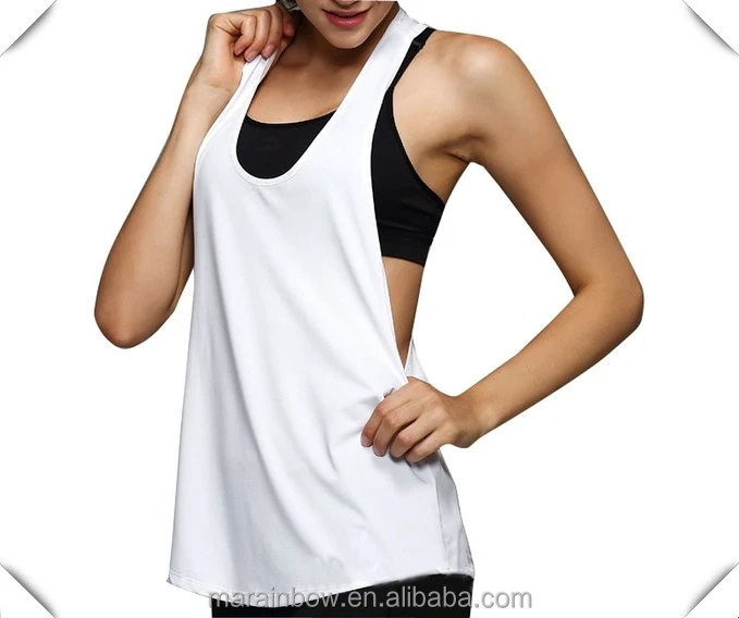 Womens Basic Loose Low V Neck Racerback Sport Tank Top Yoga Top Deep Cut Running Top Plain Workout Tank