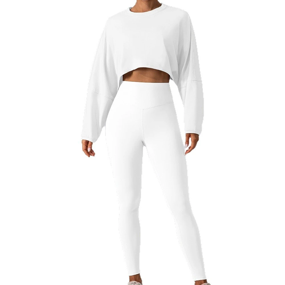 Wholesales High Quality O-neck Soft Long-sleeve Crop Tops Quick-dry Breath Workout Gym T-shirts