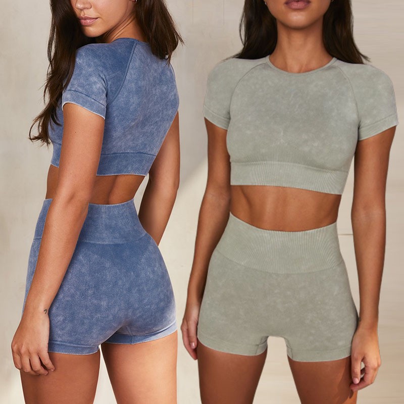 Custom Logo Women's Seamless Yoga Set Autumn Winter Sports Suit Long Sleeve Crop Top with High-Waist Leggings Fitness Gym Wear