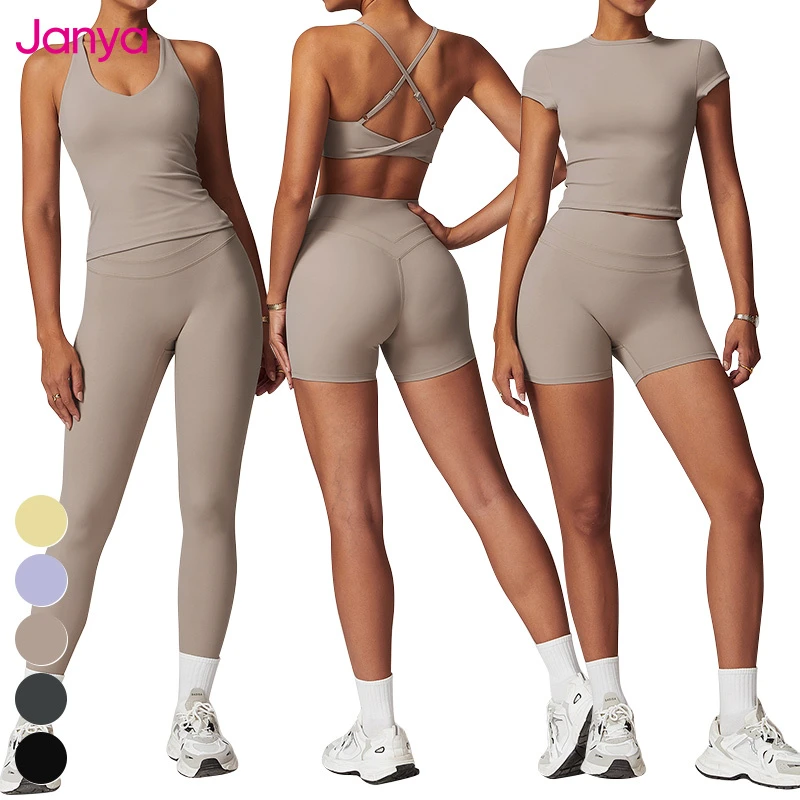 Wholesale Women's Activewear Suit Sports Bra Leggings 5 Piece Set High Waist Workout Clothing Gym Fitness Yoga Sets For Women