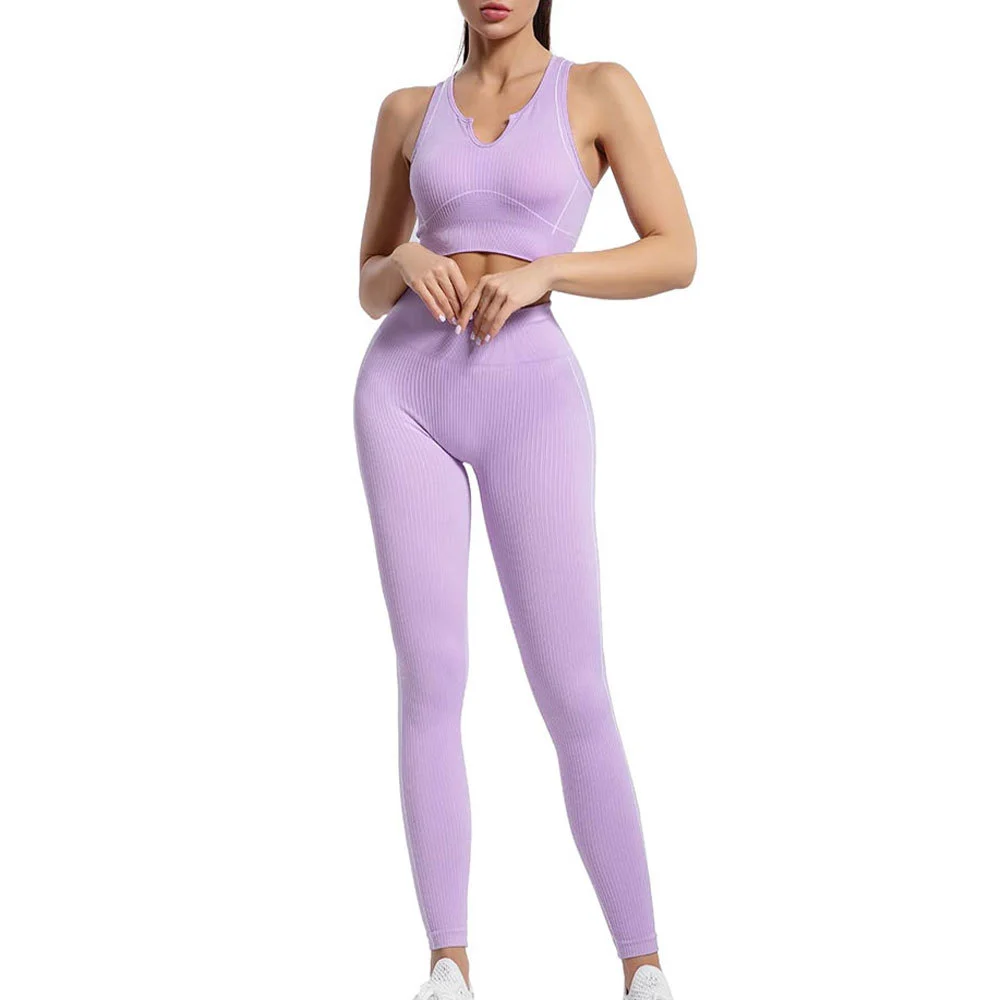 High Quality Women Yoga Set with Short Tops Skinny Fit Soft Fabric-Breathable Lightweight for Daily Exercise & Flexibility