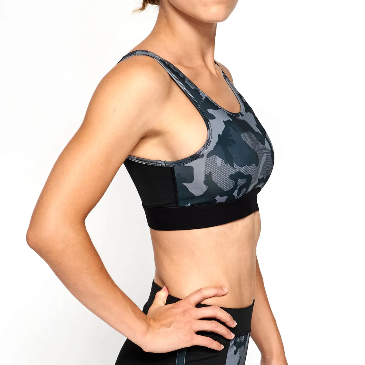 Lightweight Solid Women's High Support Sports Bra Quick Dry Breathable Eco-Friendly Spandex/Nylon Front Customized Colors Gym