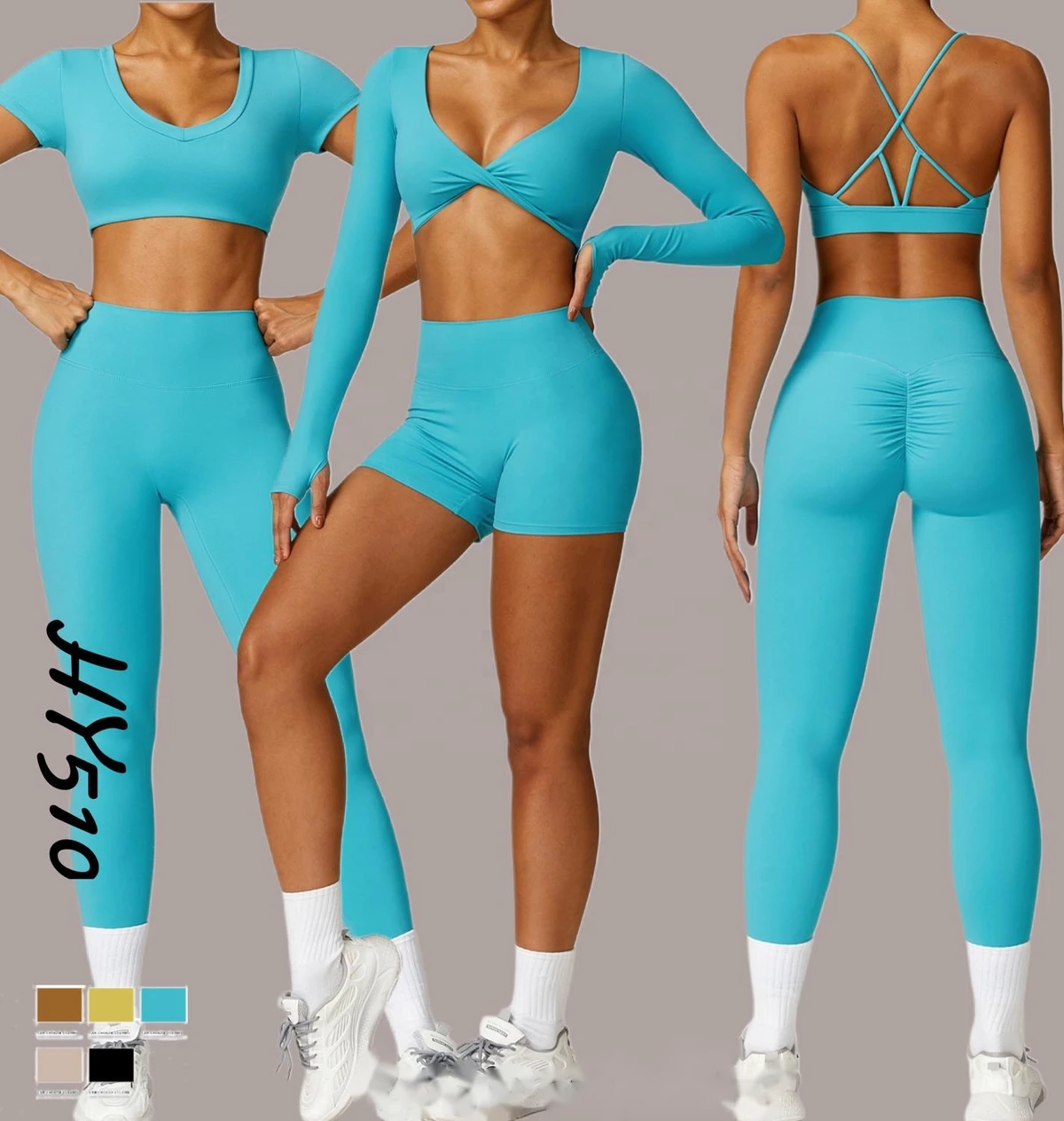 Rush Moment 2024 Custom Logo 2 Pieces Women Sportswear Seam High Waist Leggings Suit Active Wear Athletic Gym Fitness Yoga Sets