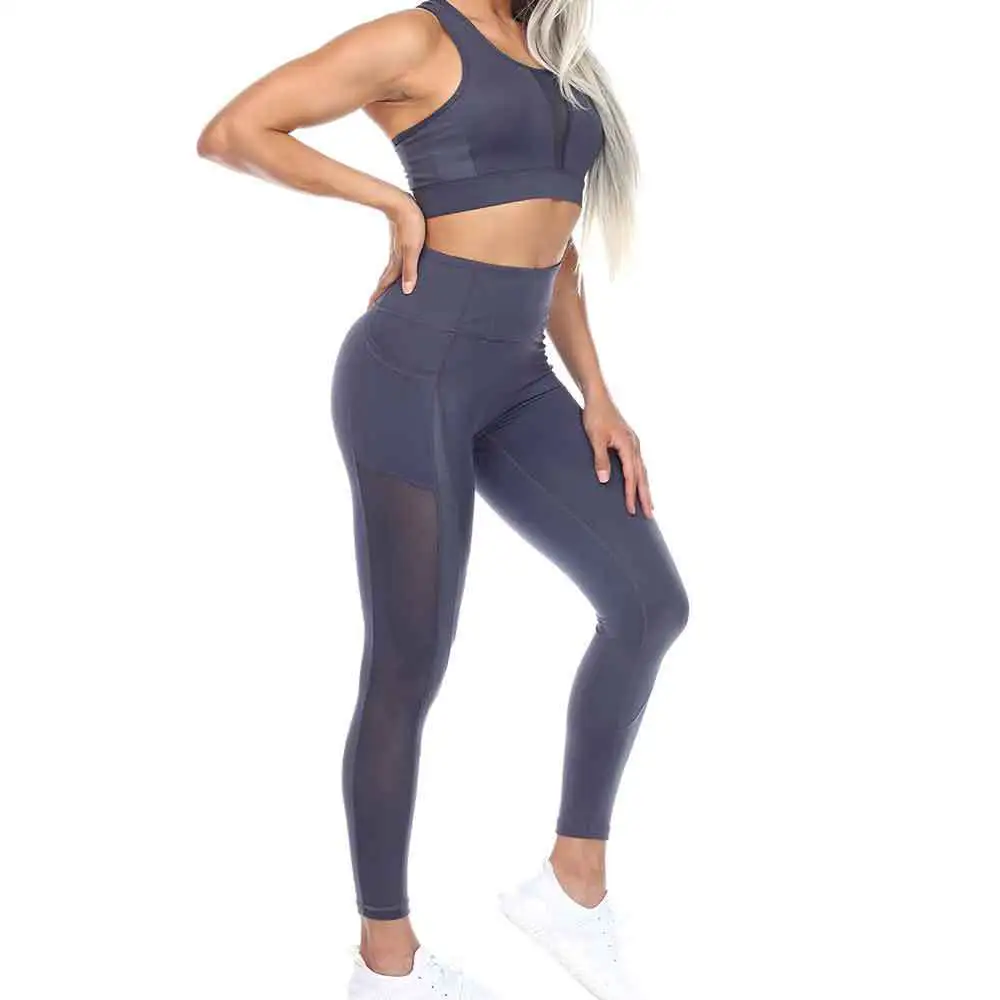 Best Selling Women Yoga Set Solid Front Logo Spandex/Polyester Quick Dry Eco-Friendly Customizable Colors & Sizes Wholesale