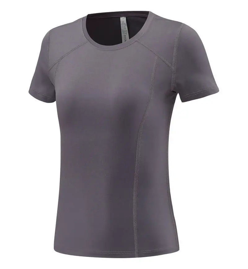 Hot Sell Polyester Spandex Short Sleeve T-shirt Quick Dry Running Yoga Top Fitness T-shirt Slim Fit Training t Shirt for Woman