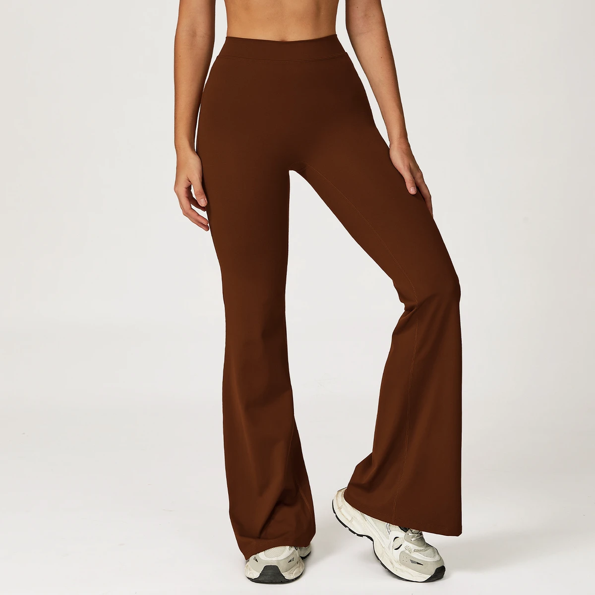 Brushed High Waisted Yoga Pants Women Slim Fit Butt Lifting Flared Leg Pants for Running and Gym