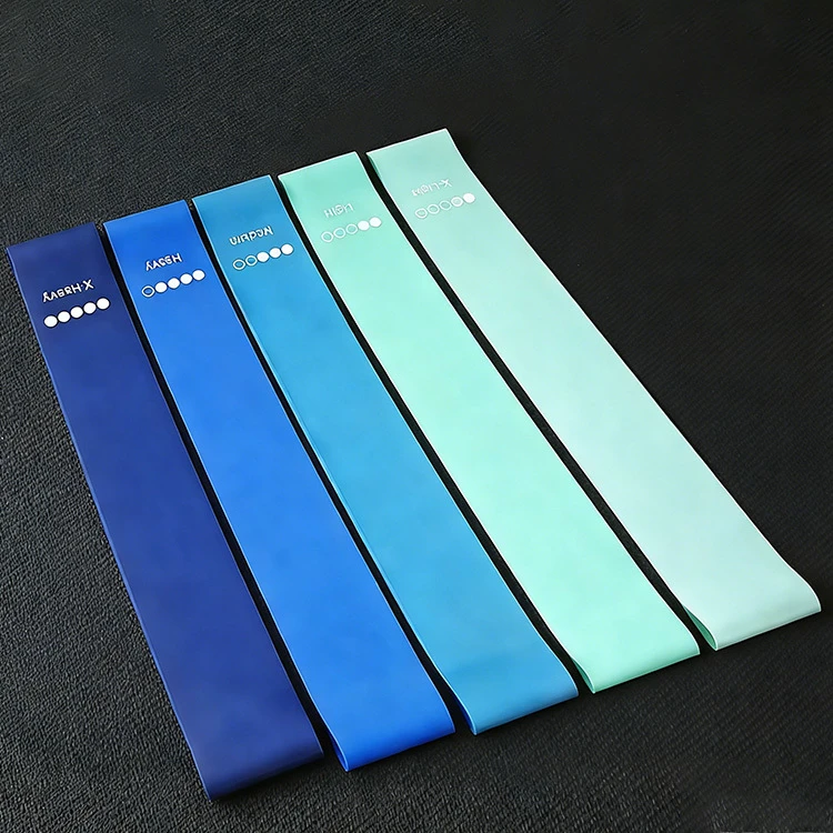 Custom Natural Latex Rubber Elastic Loop Resistance Bands 5-Piece Set Eco-Friendly Yoga Gym Fitness Exercise Physical Therapy