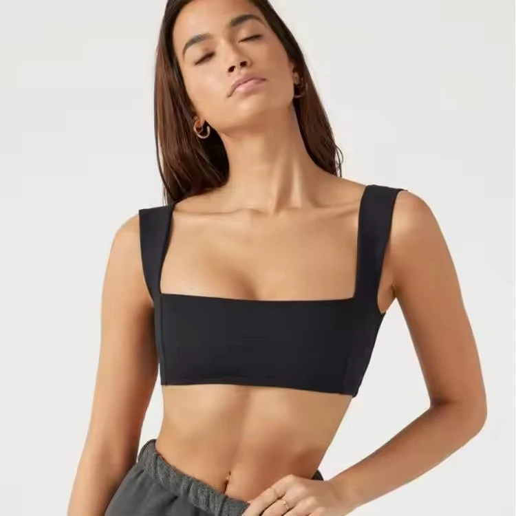 Support Yoga Crops With Removable Cups Sports Bra for Women Cross Back Padded Sports Bras Medium