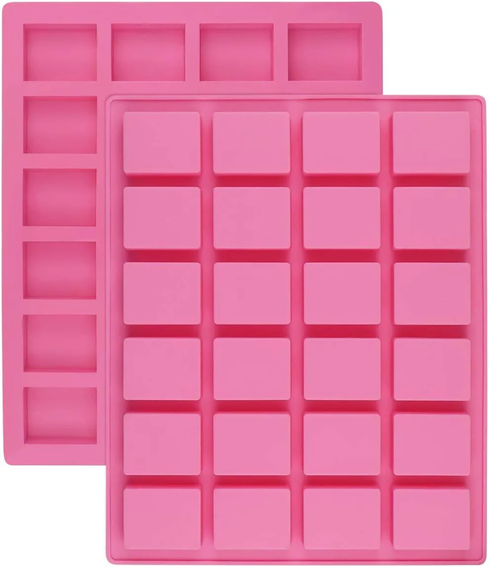 24-Cavities Rectangle Silicone Mold for Scented Wax Melts Chocolate Truffles Candy Jelly Ice Cube Tray