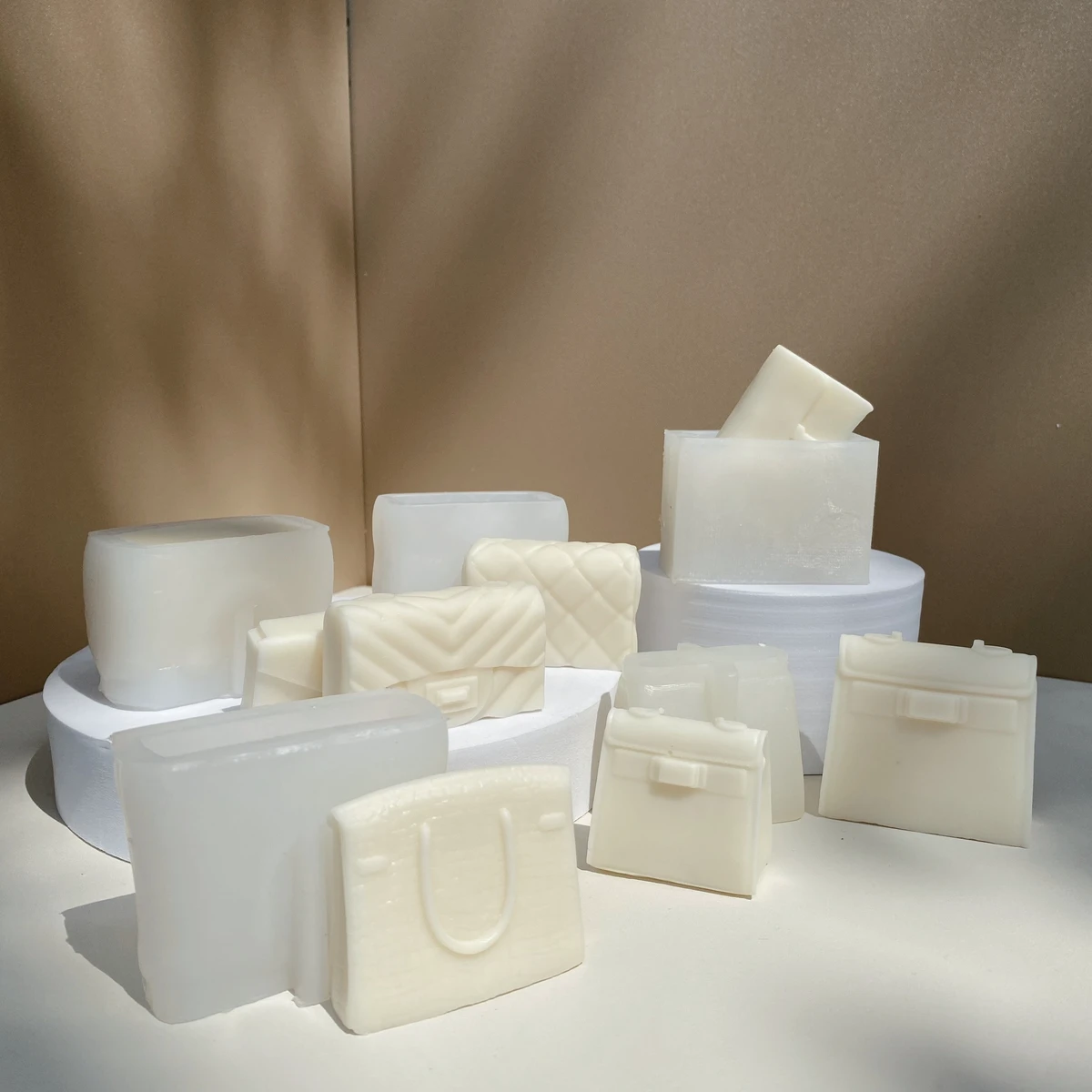 Mini Handbag Wallet Brand Luxury Small Size Little Lovely Popular Candle Aromatherapy Gypsum Silicone Mold