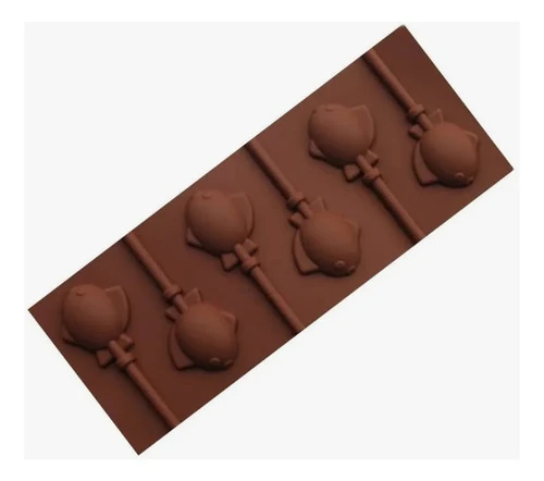 Silicone Lollipop Mold 6 Cavity Chubby Fish Shape for DIY Cake Chocolate Candy Making Baking Tool for Party Supplies