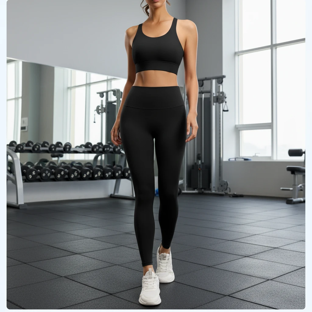 Women's Solid 2-Piece Yoga Sports Set Breathable Quick Dry High-Waisted Sports Bra Leggings Front Seamless for Gym Fitness