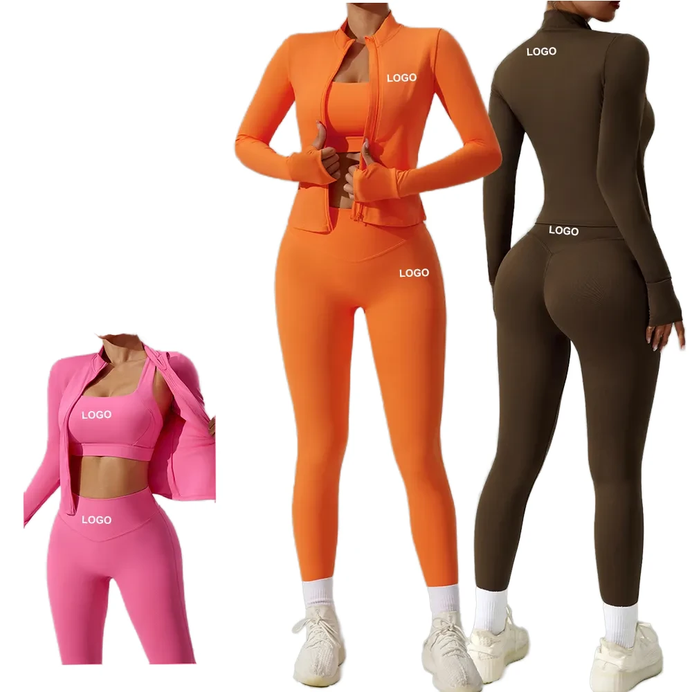 8047 Women's Active Wear Gym Fitness Set Custom Logo Workout Tracksuit V Shape XS Size Fashionable Plaid Elastic Waist Yoga Sets