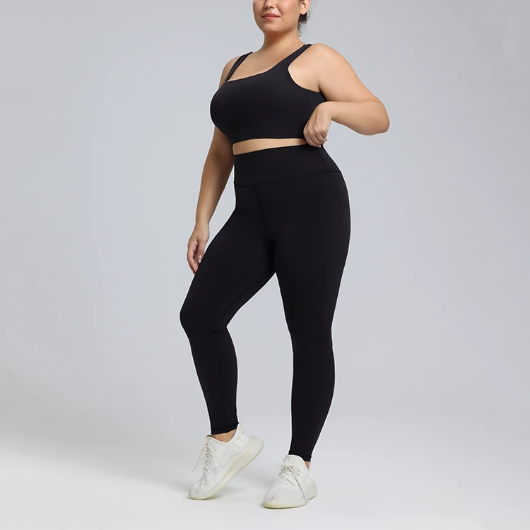 Women Plus Size High Waist Yoga Leggings Peach Hip Fitness Pants Slimming Effect Casual Four-Way Stretch Quick Dry
