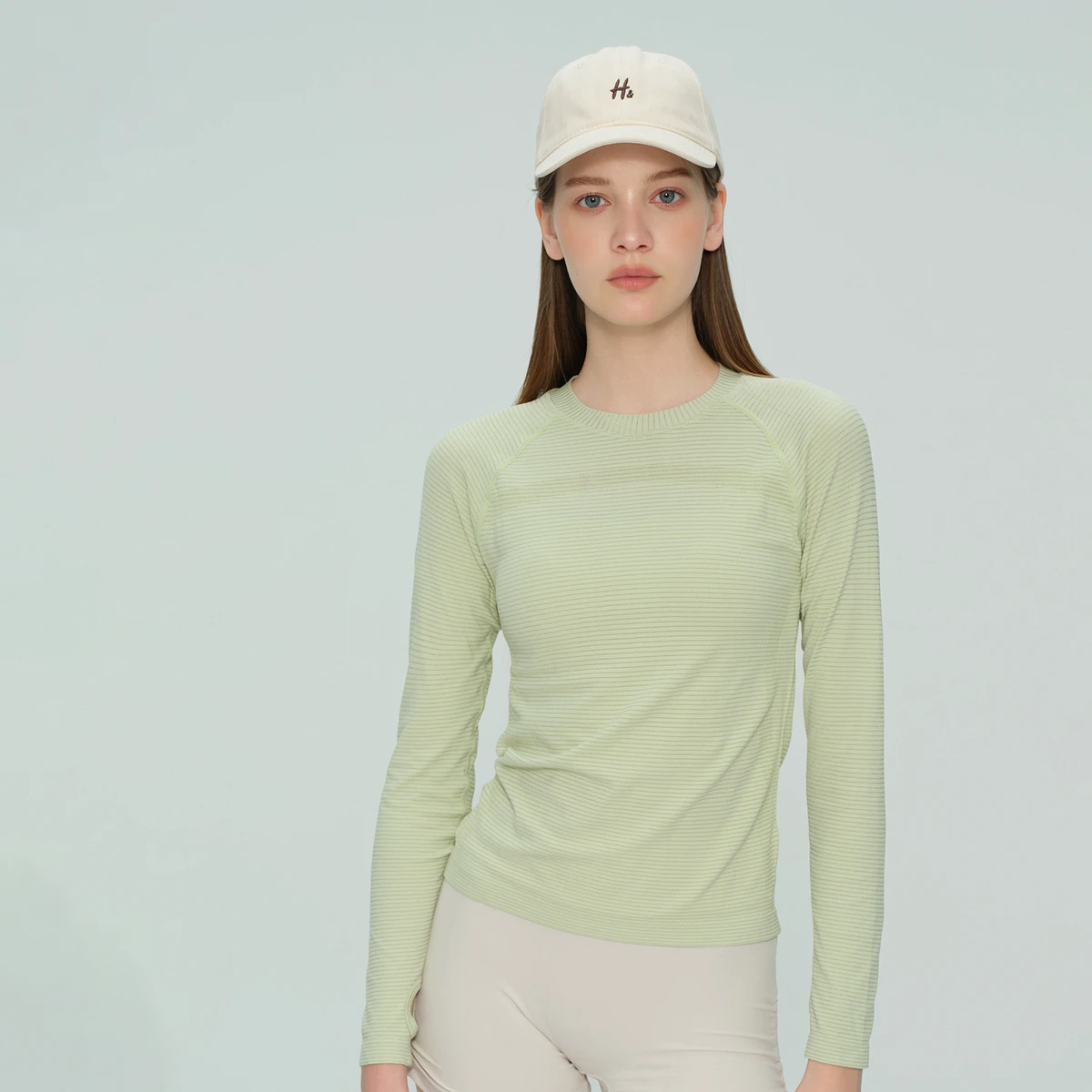 Yoga Clothing Top Women's Pilates Long Sleeve Running Sports T-Shirt Fitness Spring and Summer Round Neck Fitness Training Top
