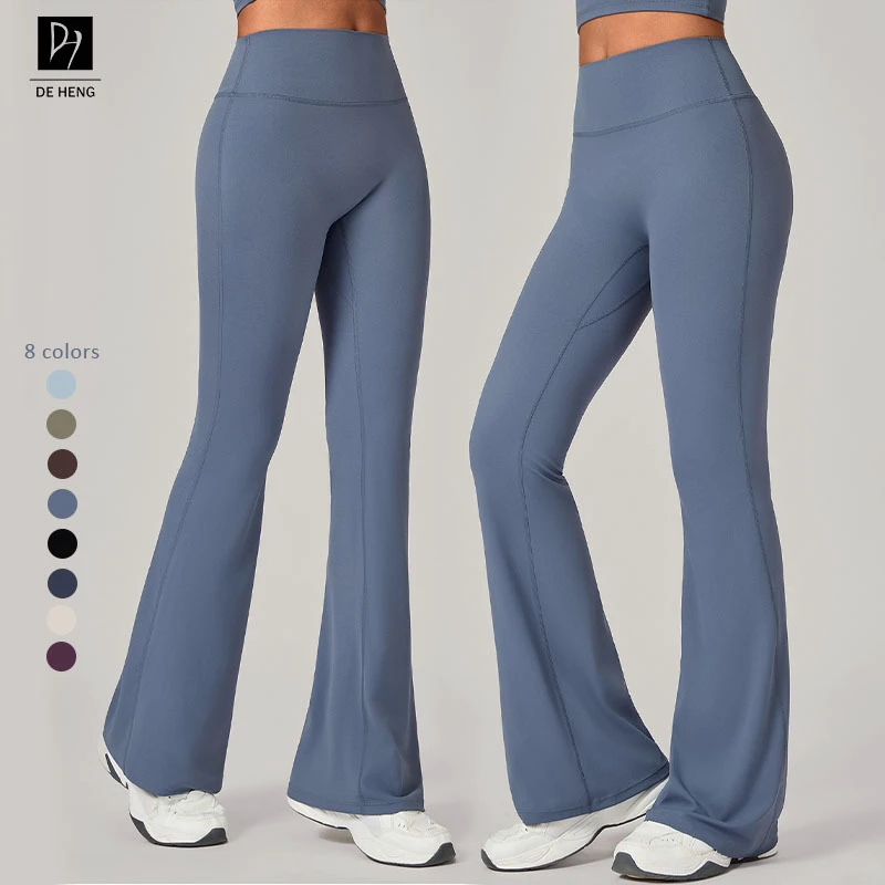 High Waist Woman 4 Way Stretch Butt Lifting Customize Fitness Sport Workout Yoga Active Appeal Flared Pants