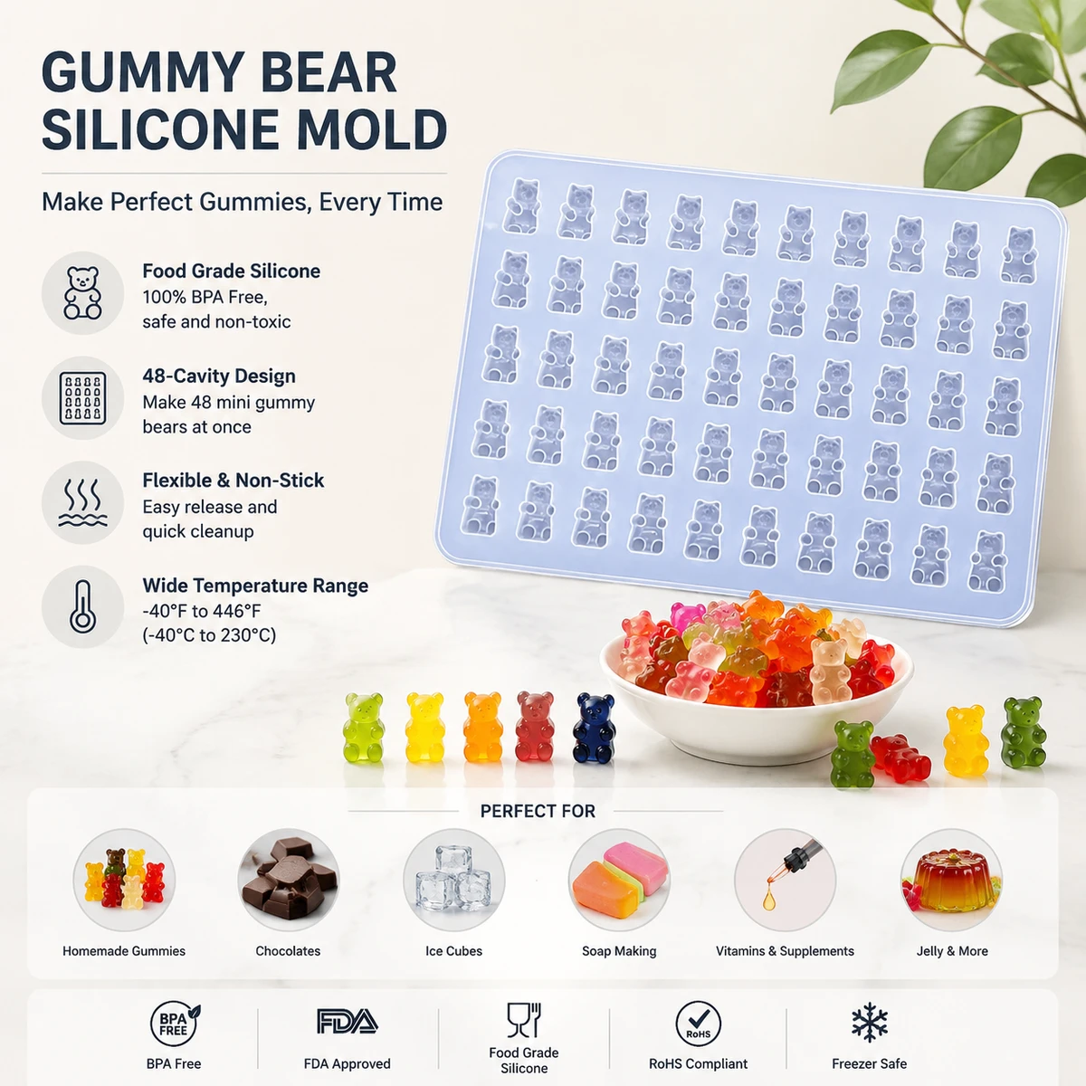 Diy Crystal Drop Glue Whole Board Gummy Bear Silicon Mold Cake Tools to Create Unique Chocolate Gummy Bear Plaster Aromatherapy
